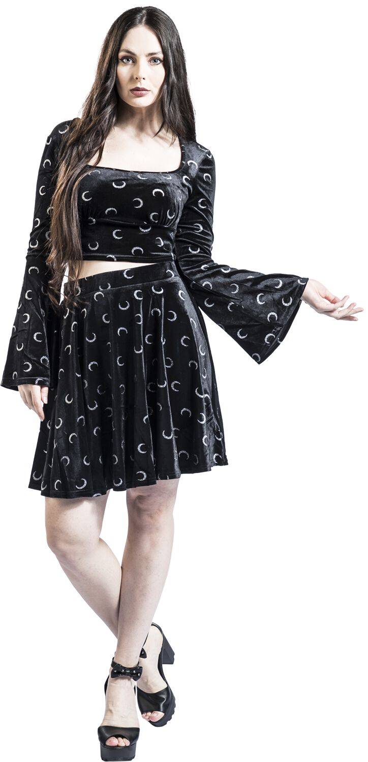 EMP "Misty Moon Top" Langarmshirt schwarz/weiß von Hell Bunny Exklusivangebot