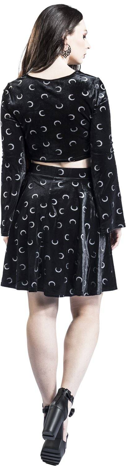 EMP "Misty Moon Top" Langarmshirt schwarz/weiß von Hell Bunny Exklusivangebot