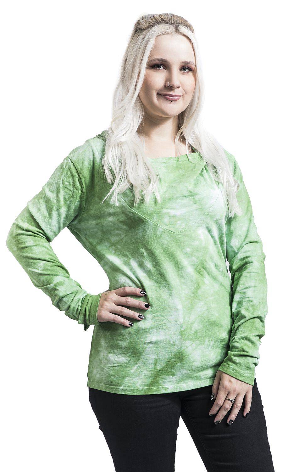 EMP "Hooded Top Deva" Kapuzenpullover grün von Outer Vision Saisonale Angebote