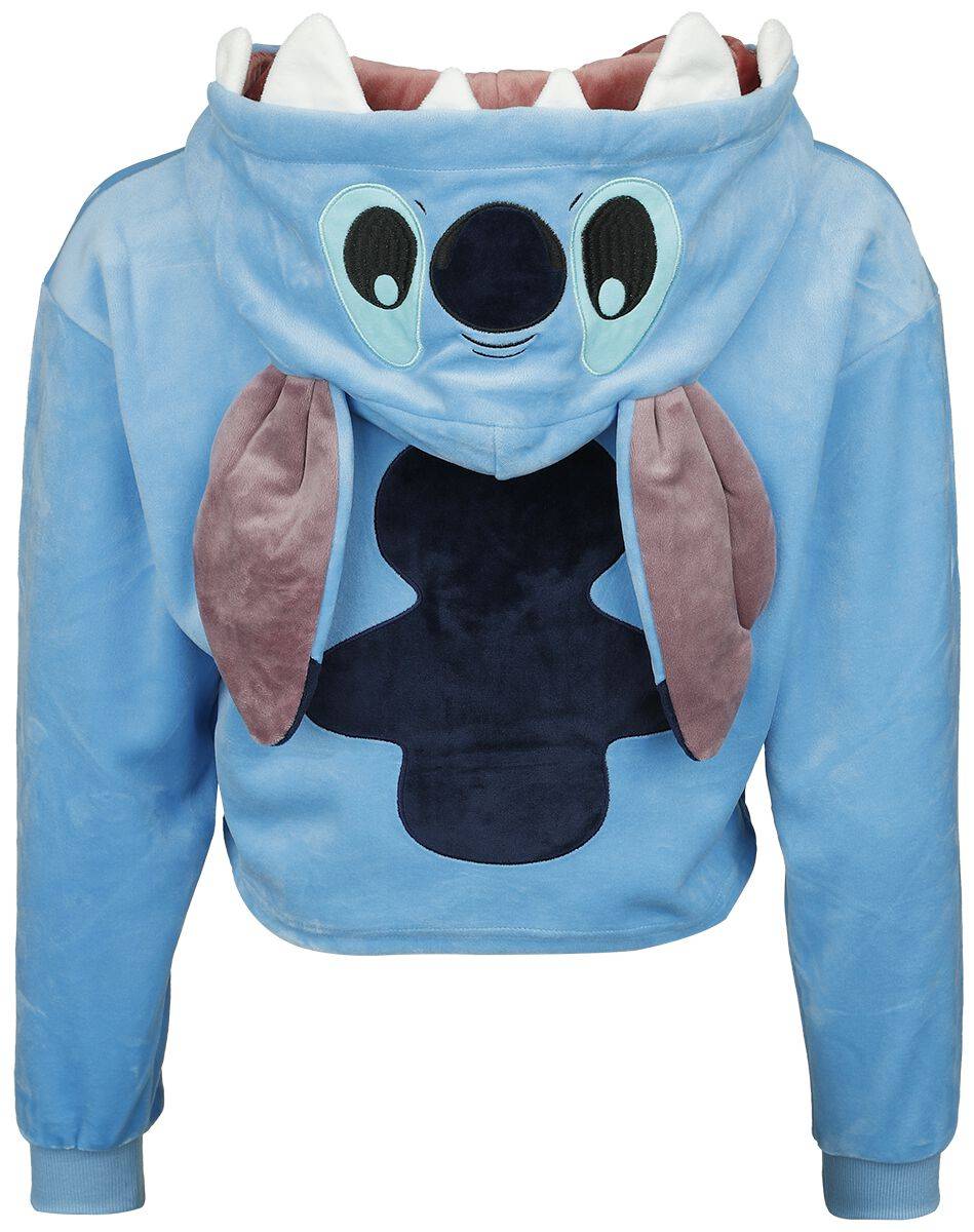 EMP "Stitch Novelty Cropped" Kapuzenpullover blau von Lilo & Stitch Sonderangebot der Fabrik