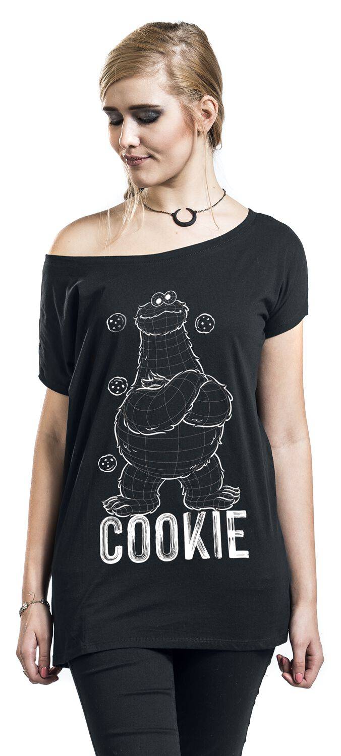 EMP "Cookie" T-Shirt schwarz von Sesamstraße im Angebot