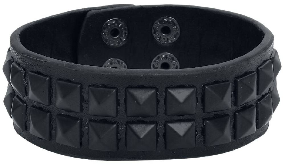 EMP "Pyramid Rivets" Nietenarmband schwarz von Rock Rebel by EMP Vatertagsangebot