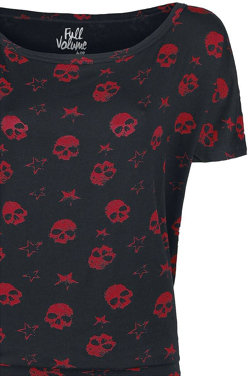 EMP T-Shirt schwarz/rot von Full Volume by EMP Fabrik Onlineshop