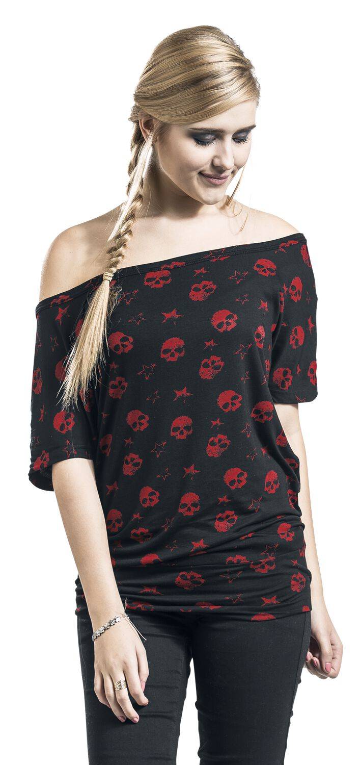 EMP T-Shirt schwarz/rot von Full Volume by EMP Fabrik Onlineshop