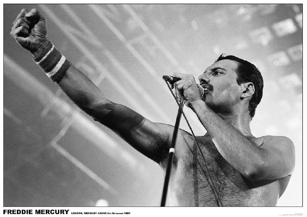 EMP "Freddie Mercury - Wembley Arena, London 1984" Poster multicolor von Queen Vatertagsangebot