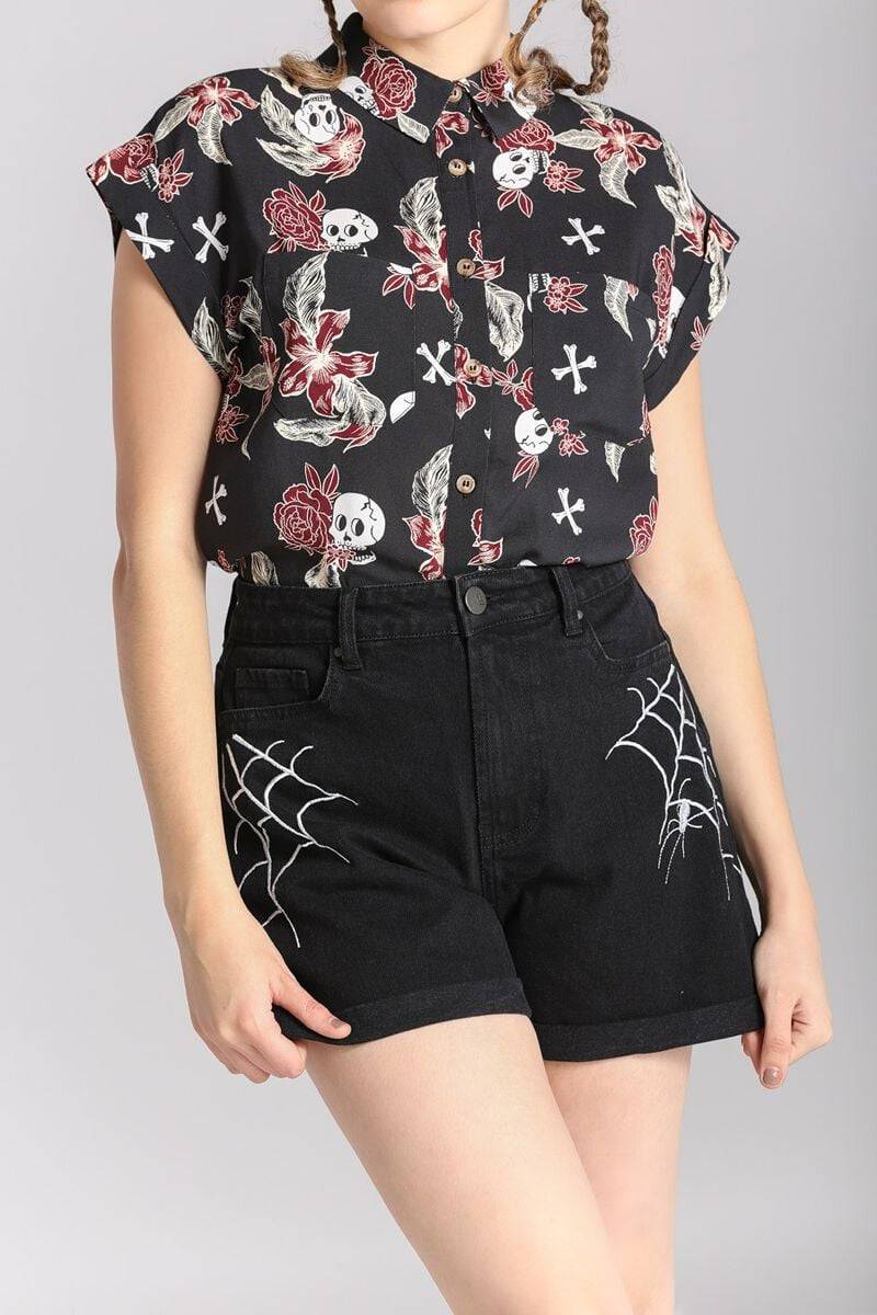 EMP "Ariana Shorts" Short schwarz von Hell Bunny Super Sparpreis