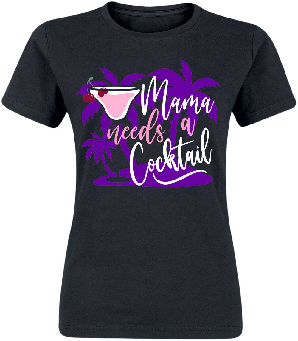 EMP "Mama Needs A Cocktail" T-Shirt schwarz von Alkohol & Party Kostenlose Rückgabe