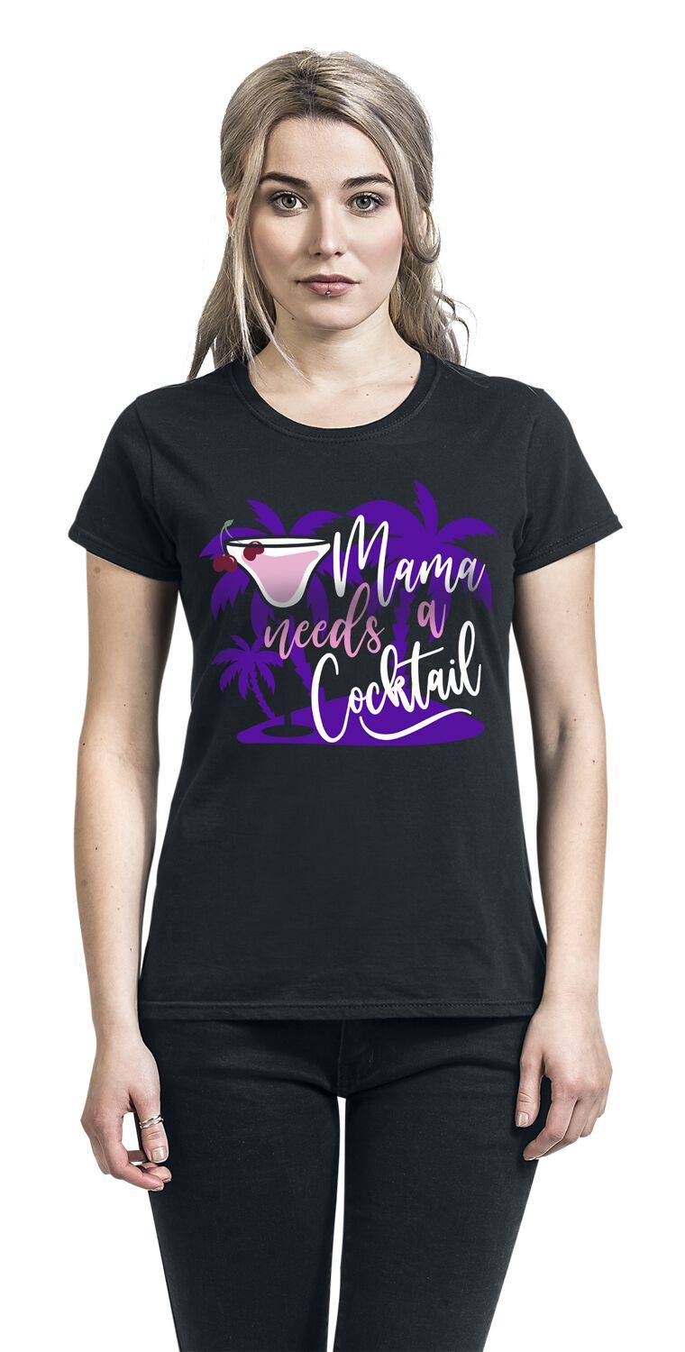 EMP "Mama Needs A Cocktail" T-Shirt schwarz von Alkohol & Party Kostenlose Rückgabe