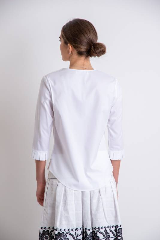 Rockmacherin Susi Bluse Halbarm mit Kellerfalten Auslauf