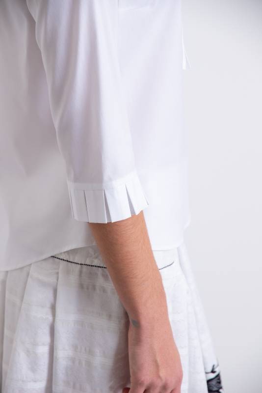 Rockmacherin Susi Bluse Halbarm mit Kellerfalten Auslauf