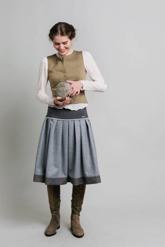 Rockmacherin Deddlesklöüs Trachtenrock aus traditionellem Loden mit Silberfaden Top Angebot