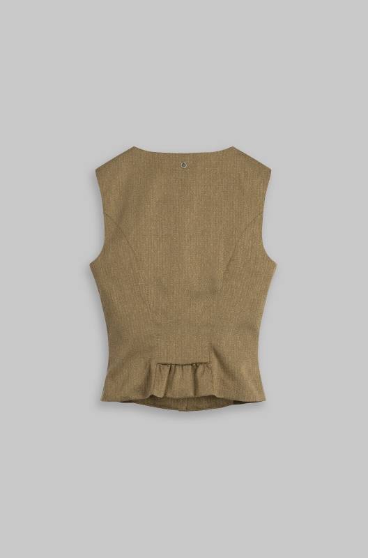 Rockmacherin Nanni Deininger Trachtenweste aus elastischem Baumwoll-Jacquard mit Baumwollfutter Blitzangebot