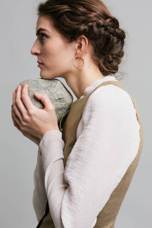Rockmacherin Lucia Romantische Damenbluse aus Viskose-Crêpe Super Sparpreis