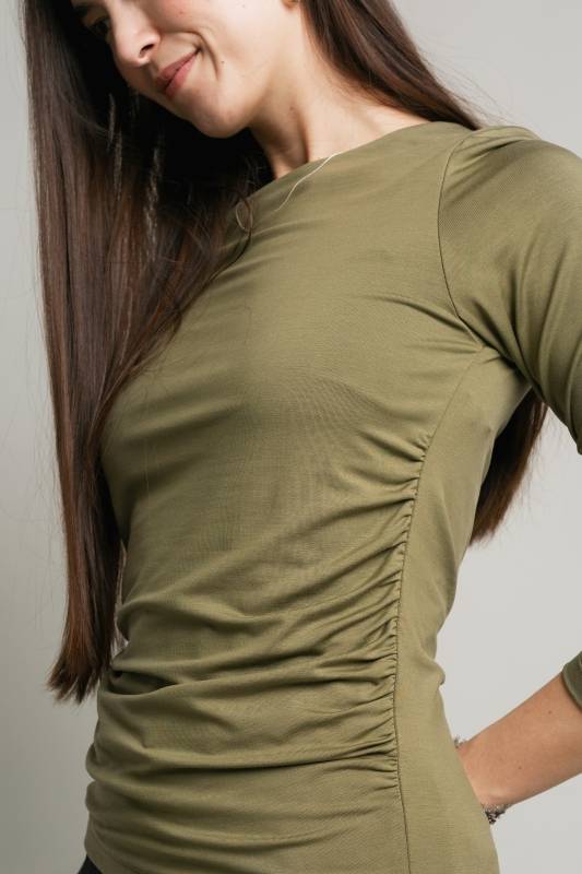 Rockmacherin Malou Langarm-Shirt mit Raffung Begrenzte Freigabe