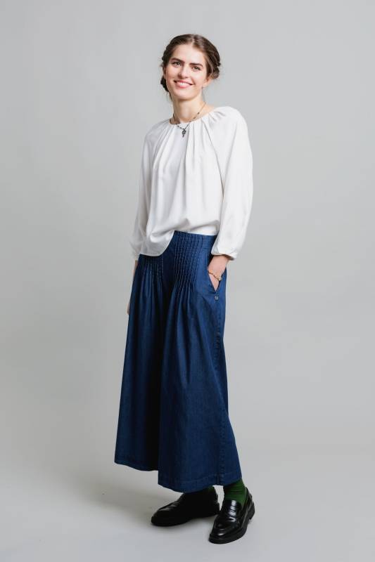 Rockmacherin Sempt Hosenrock aus weichem Denim mit Biesen und Gummizug Bis zu 55% Rabatt