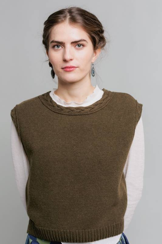 Rockmacherin Ottilie Trachtiger Strickpullunder kurz und gerade geschnitten Clearance-Verkauf
