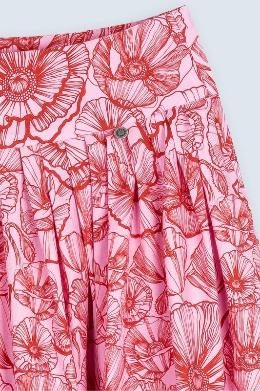 Rockmacherin Kalo lang Damenrock mit plakativem Blumenprint für Tracht und Moderne Fabrik Onlineshop