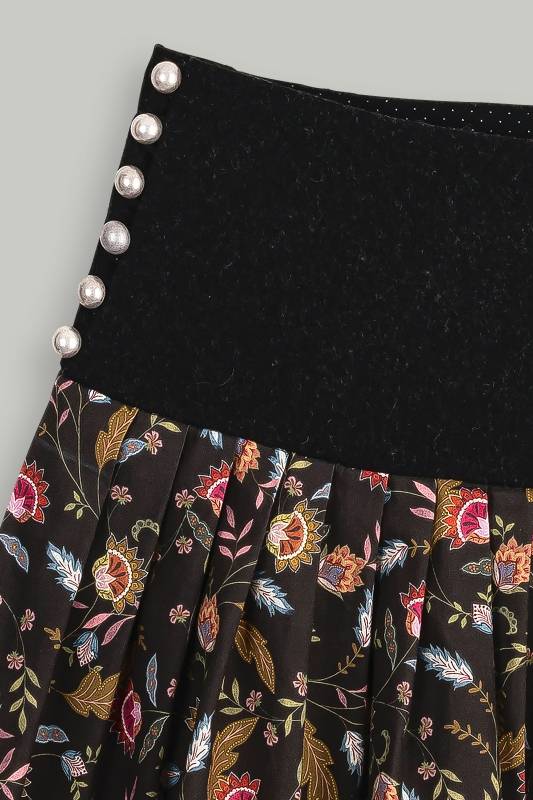 Rockmacherin Kerznliacht Trachtenrock mit f bedruckter Baumwolle und Lodenpasse Online Shopping