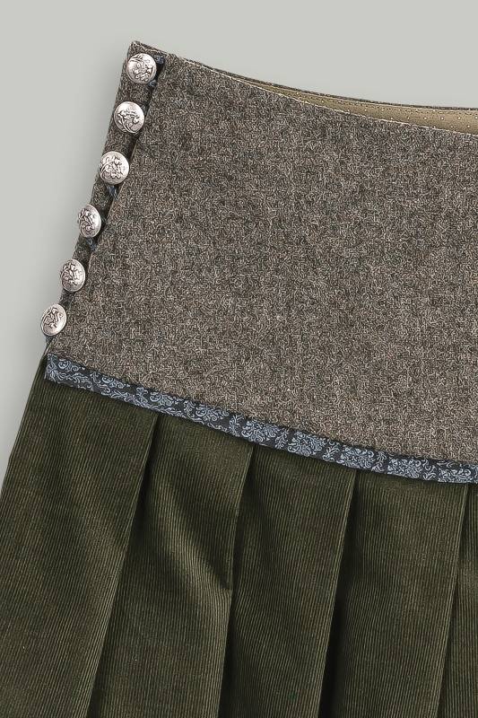 Rockmacherin Mooskissal Trachtenrock mit Feincord und Jacquardmuster im Saum Exklusivangebot