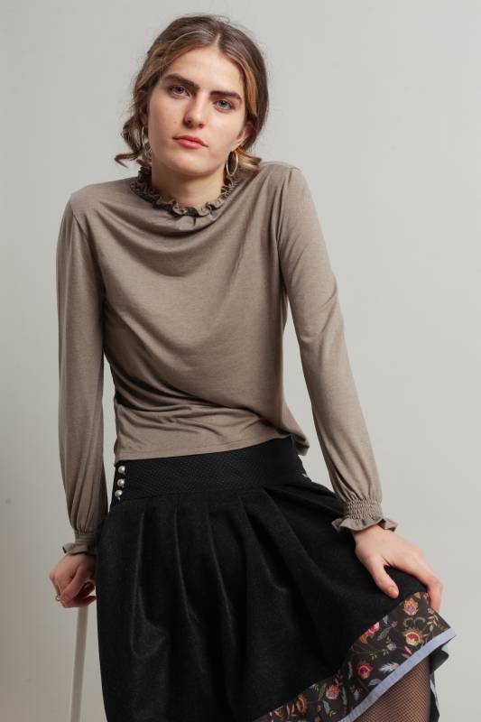 Rockmacherin Selma Shirtbluse aus Lyocell-Wolljersey Kostenloser Versand international