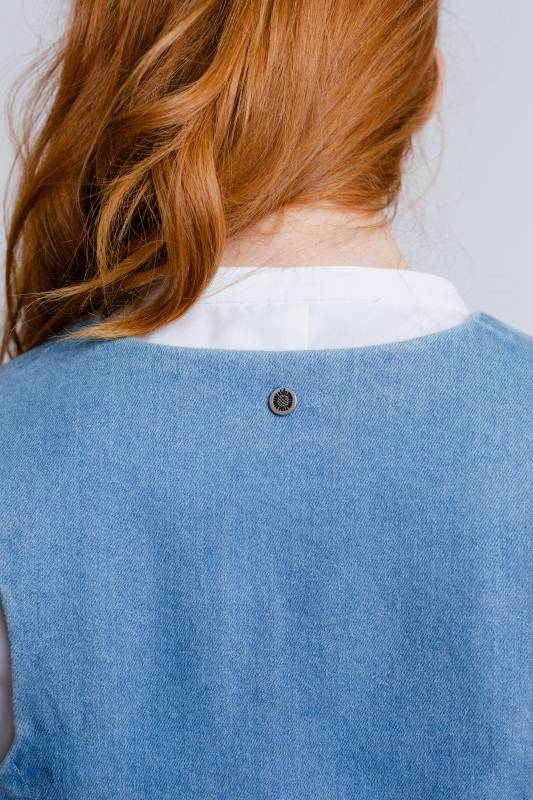 Rockmacherin Resal Damenweste aus Light Denim im klassischen Stil Online