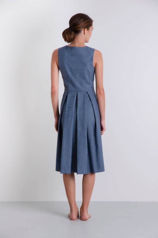Rockmacherin Katha Kleid blau, kariert Fabrik Onlineshop