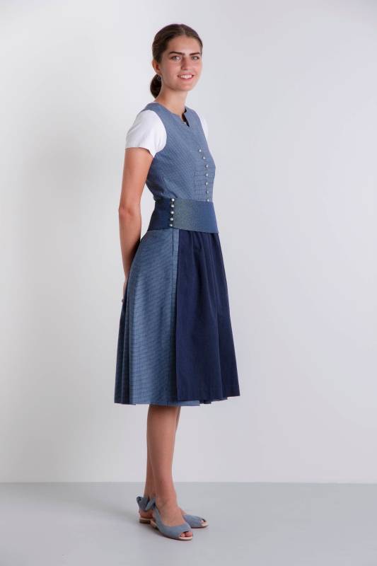 Rockmacherin Katha Kleid blau, kariert Fabrik Onlineshop