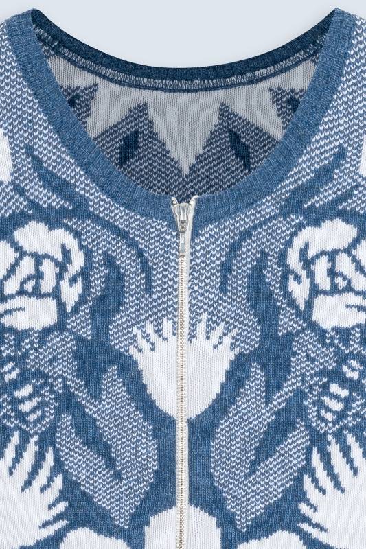 Rockmacherin Wally Strickweste mit Jacquardmuster und Reißverschluss Günstig kaufen