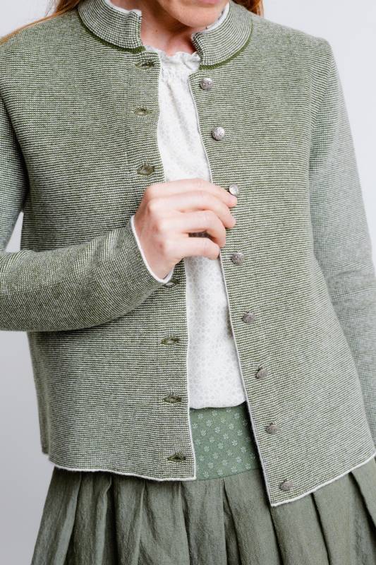 Rockmacherin Florentine Trachten-Strickjacke mit Stehkragen aus Merinowolle Begrenztes Angebot