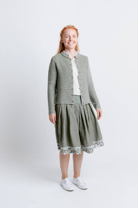 Rockmacherin Florentine Trachten-Strickjacke mit Stehkragen aus Merinowolle Begrenztes Angebot