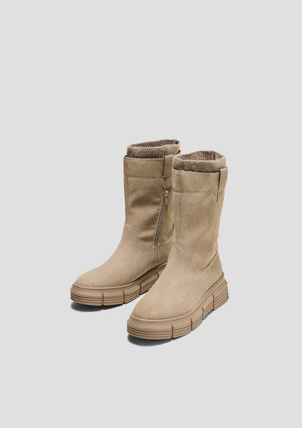 S.Oliver Stiefel in Veloursleder-Optik Clearance-Verkauf
