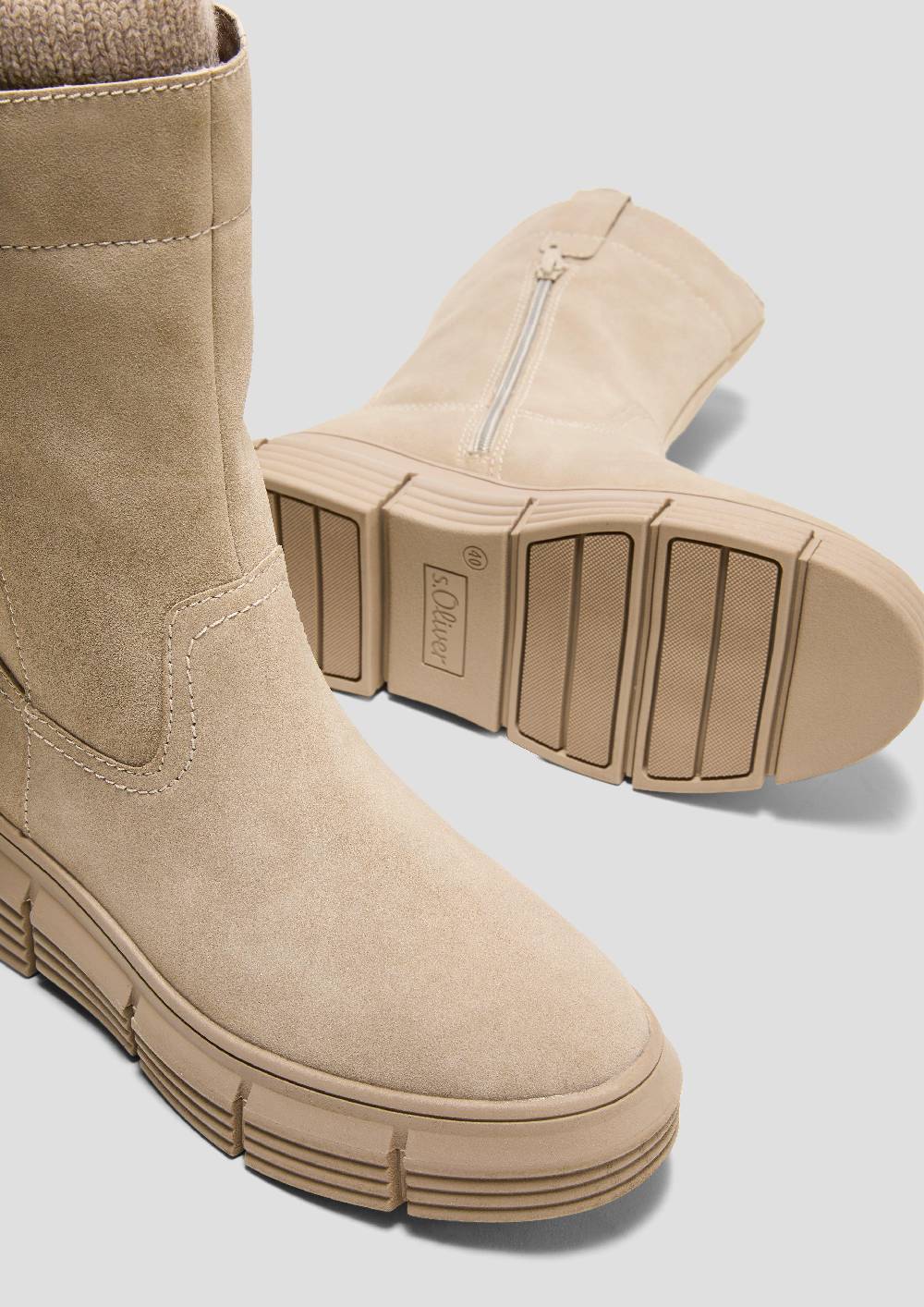 S.Oliver Stiefel in Veloursleder-Optik Clearance-Verkauf