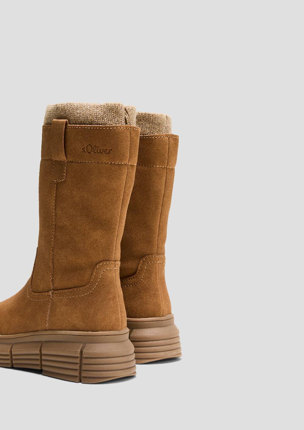 S.Oliver Stiefel in Veloursleder-Optik Schlussverkauf