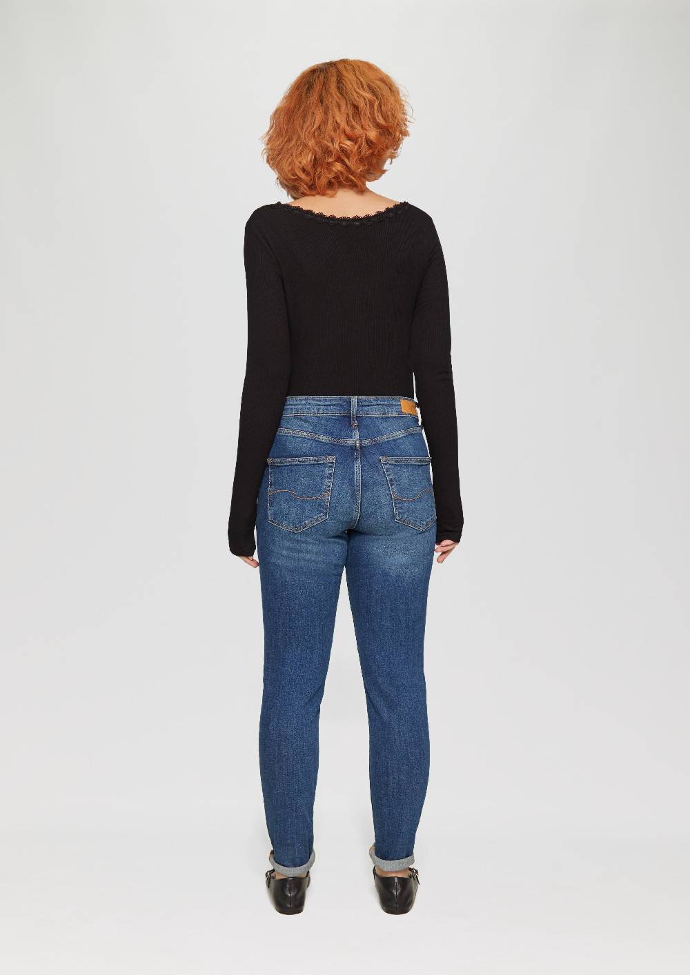 S.Oliver Rippshirt aus Viskosemix mit Spitzendetail Jubiläumsangebot