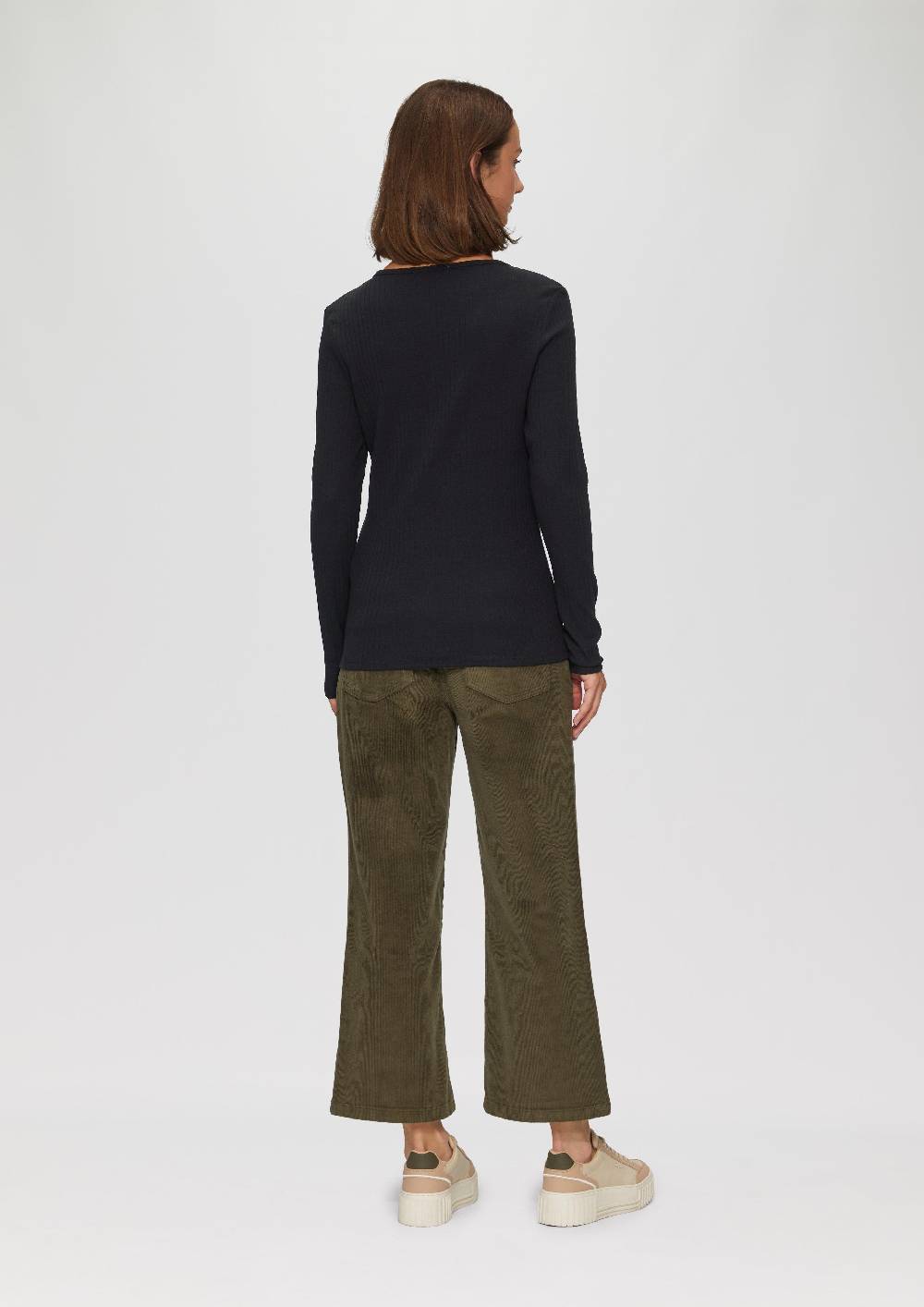 S.Oliver Stretchiges Longsleeve mit Henleyausschnitt Lagerräumung