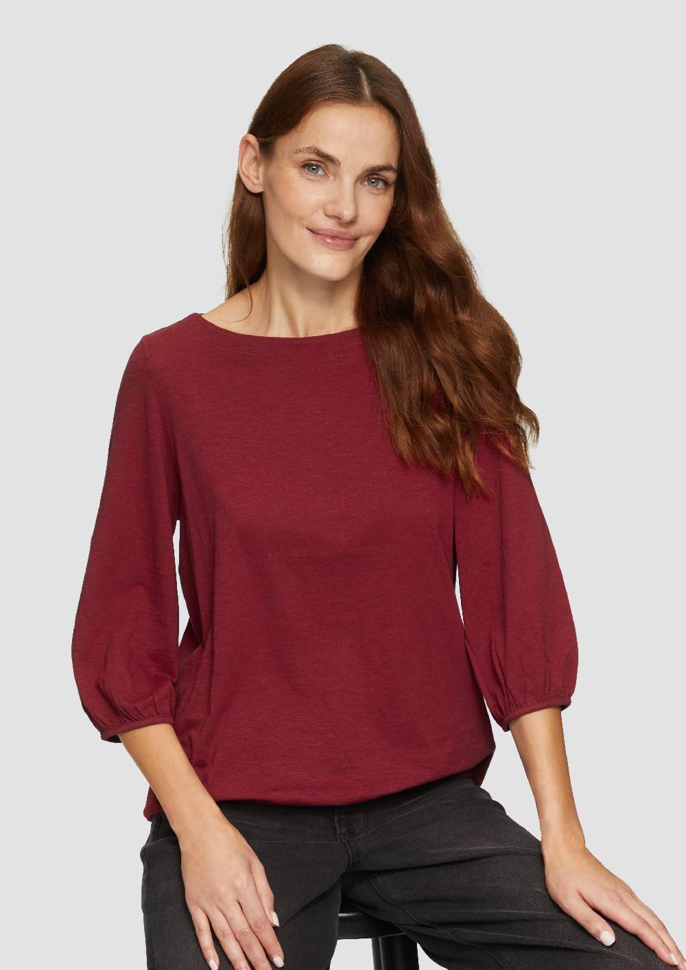S.Oliver Baumwollshirt mit U-Boot-Ausschnitt Blitzangebot