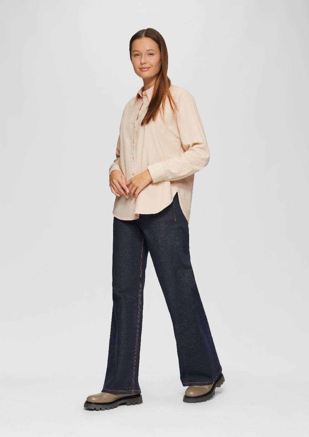 S.Oliver Cordbluse im Relaxed Fit mit Naht-Details Saisonale Angebote