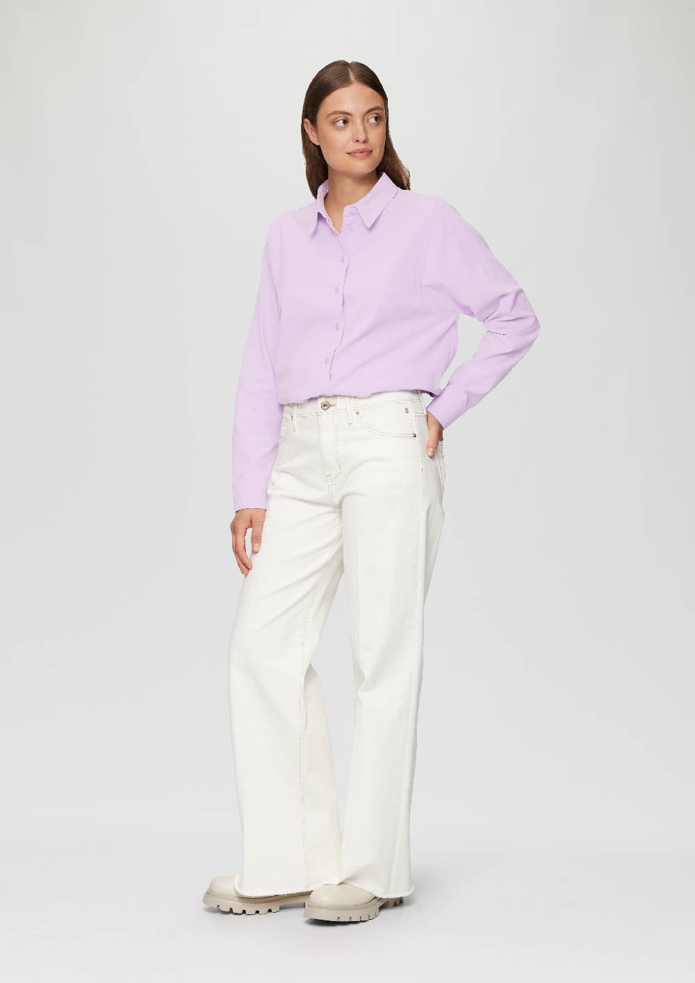 S.Oliver Cordbluse im Relaxed Fit mit Naht-Details Räumungsverkauf