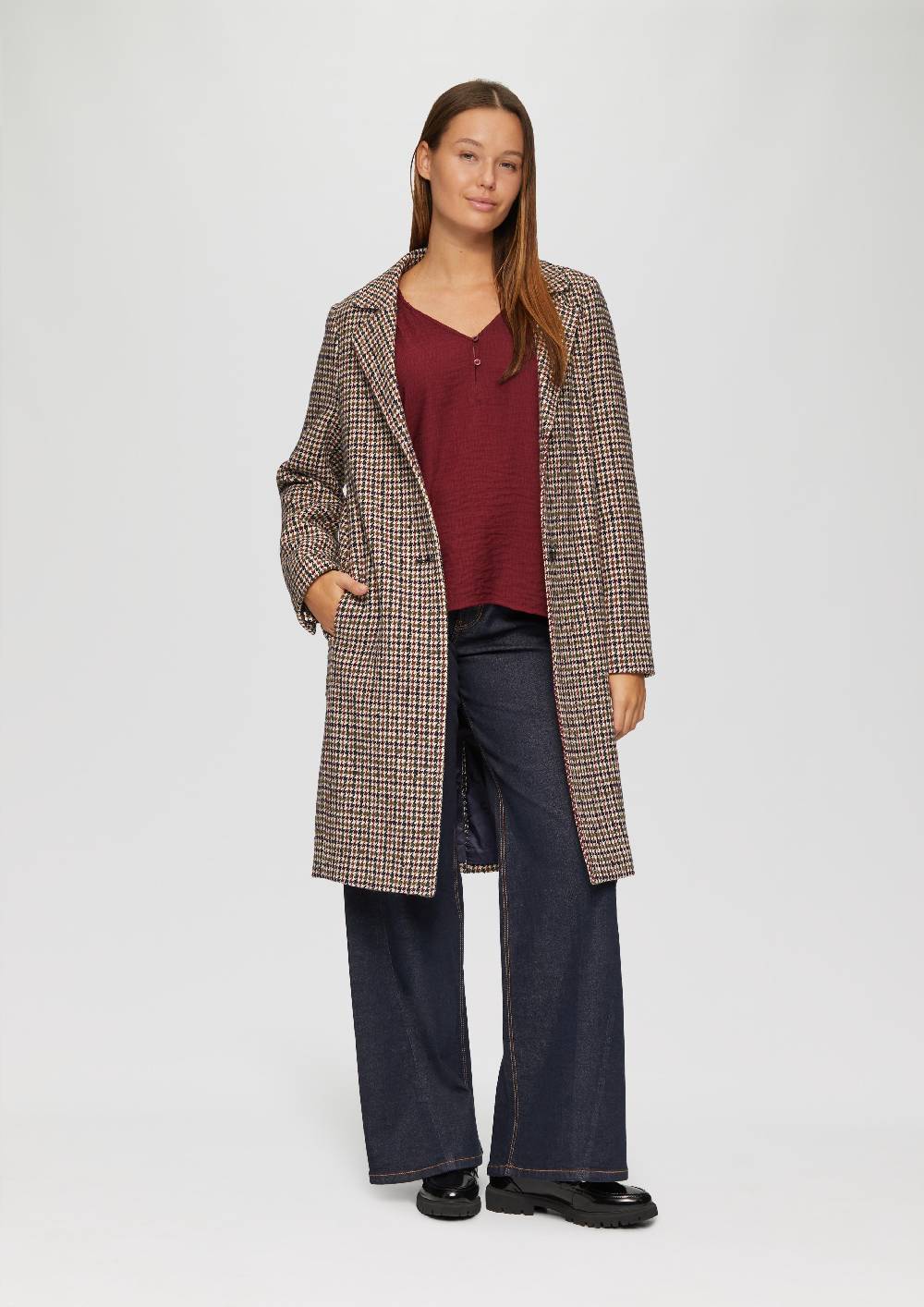 S.Oliver Strukturierte Bluse aus Viskosemix mit Smok Details Tägliche Deals