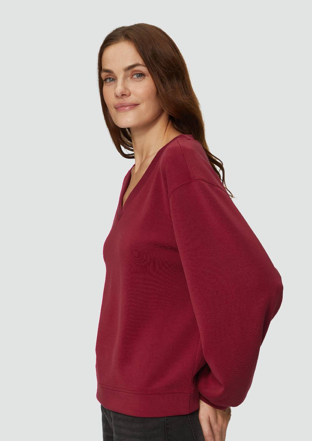S.Oliver Scuba-Sweatshirt mit V-Ausschnitt Sonderangebote