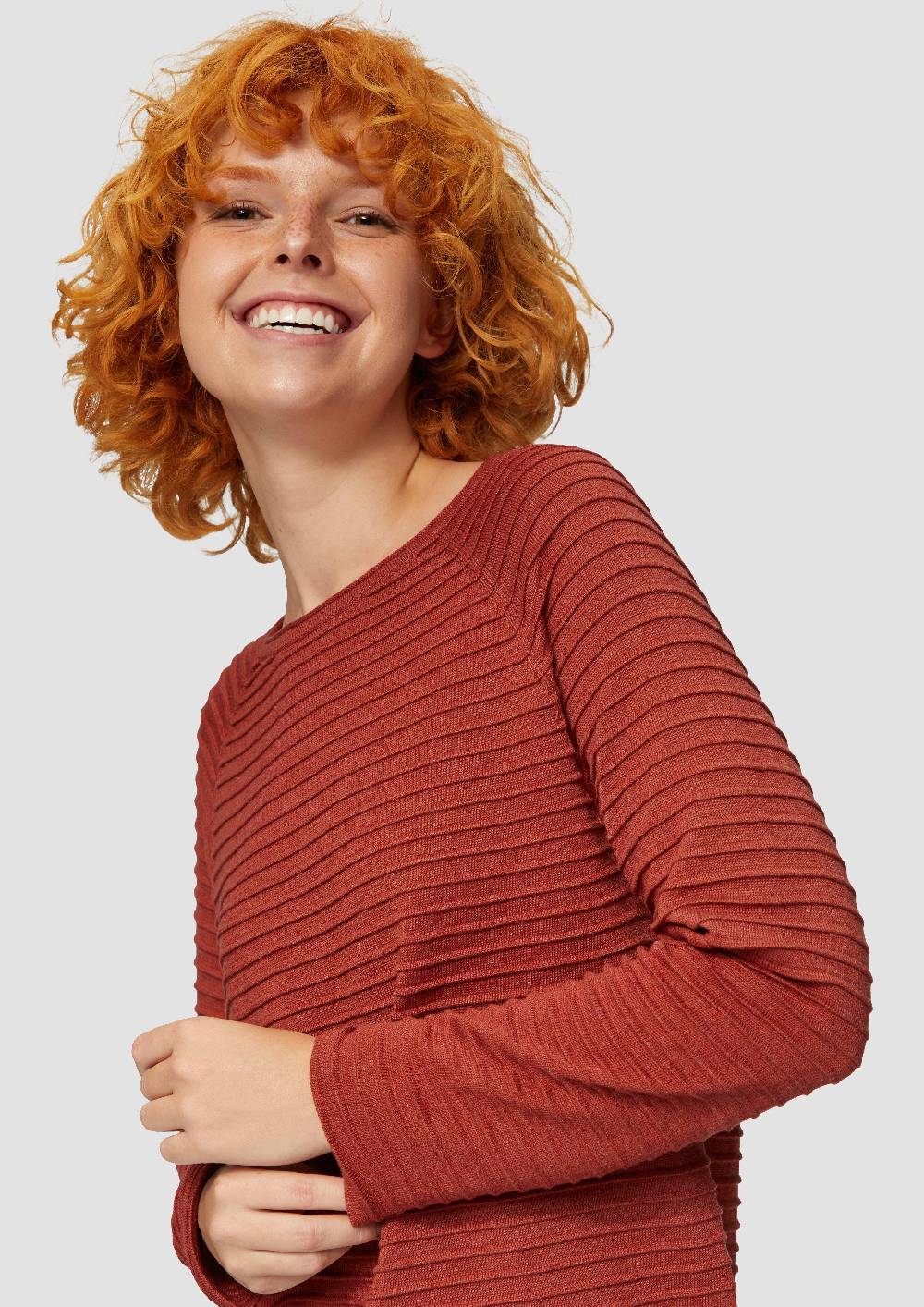 S.Oliver Pullover mit Strukturmuster aus Viskosemix Bis zu 60% Rabatt