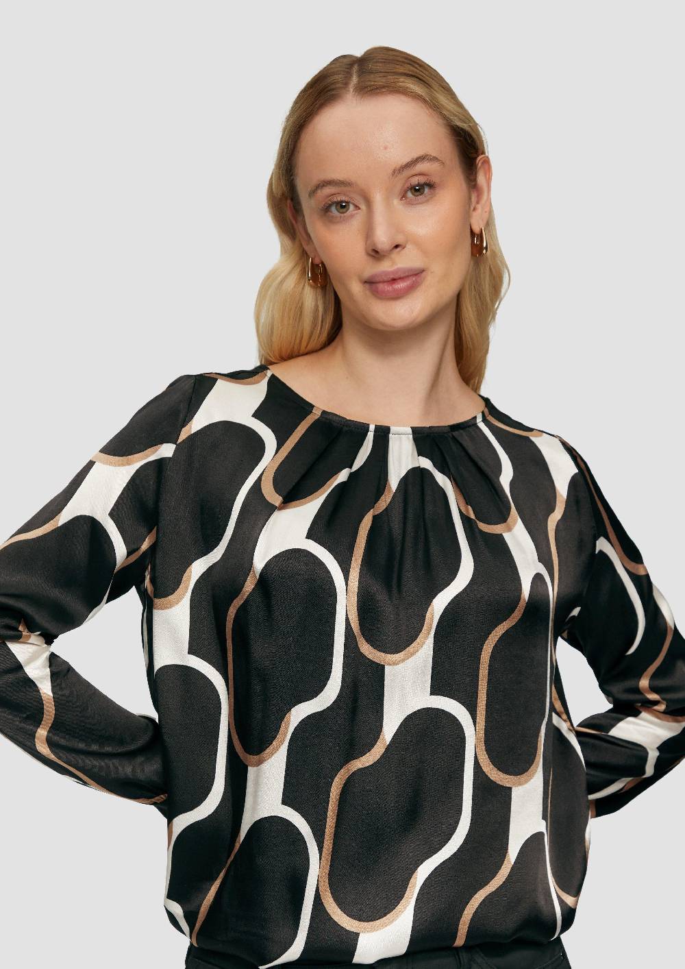 S.Oliver Shirt im Fabricmix mit Raff-Details Verkauf