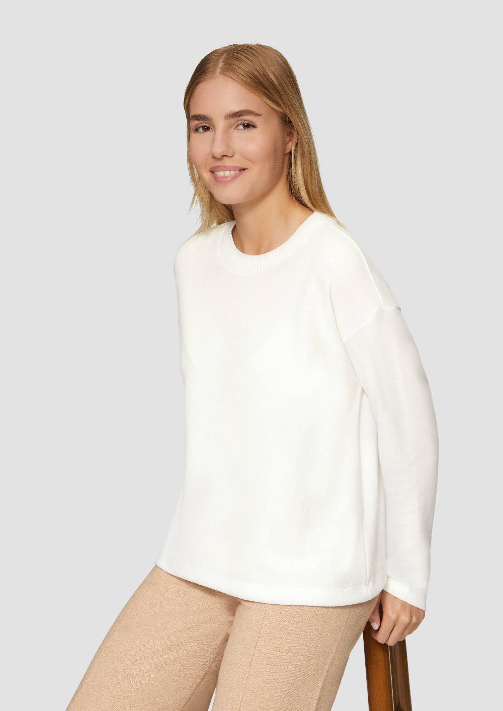S.Oliver Weiches Sweatshirt mit gebrushter Oberfläche Schlussverkauf