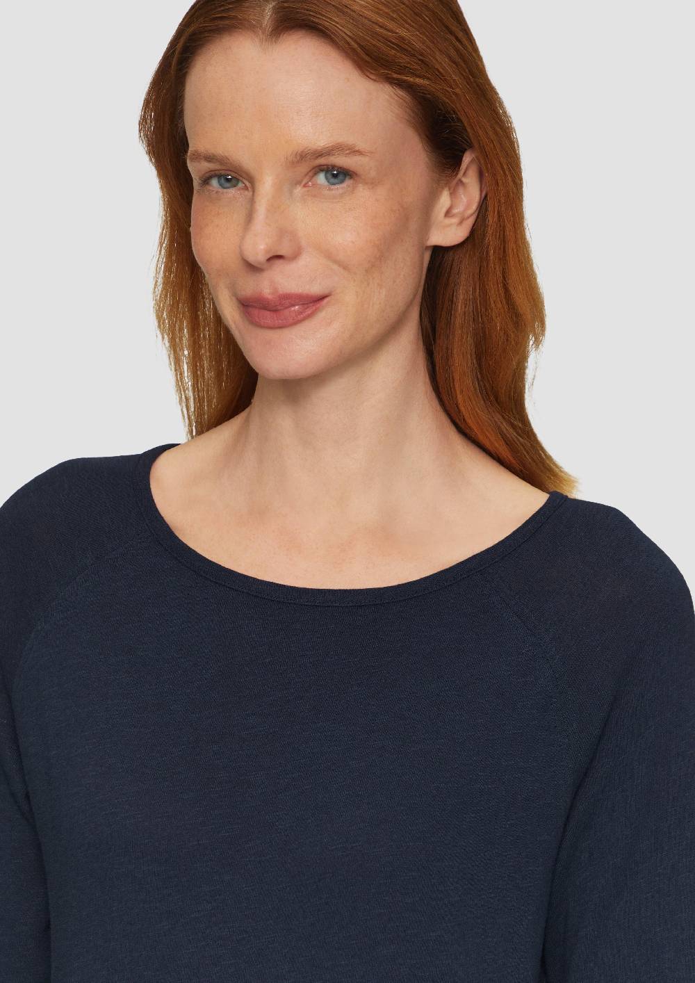 S.Oliver Langarmshirt mit Flammgarnstruktur und Raglanärmeln Günstiger Verkauf