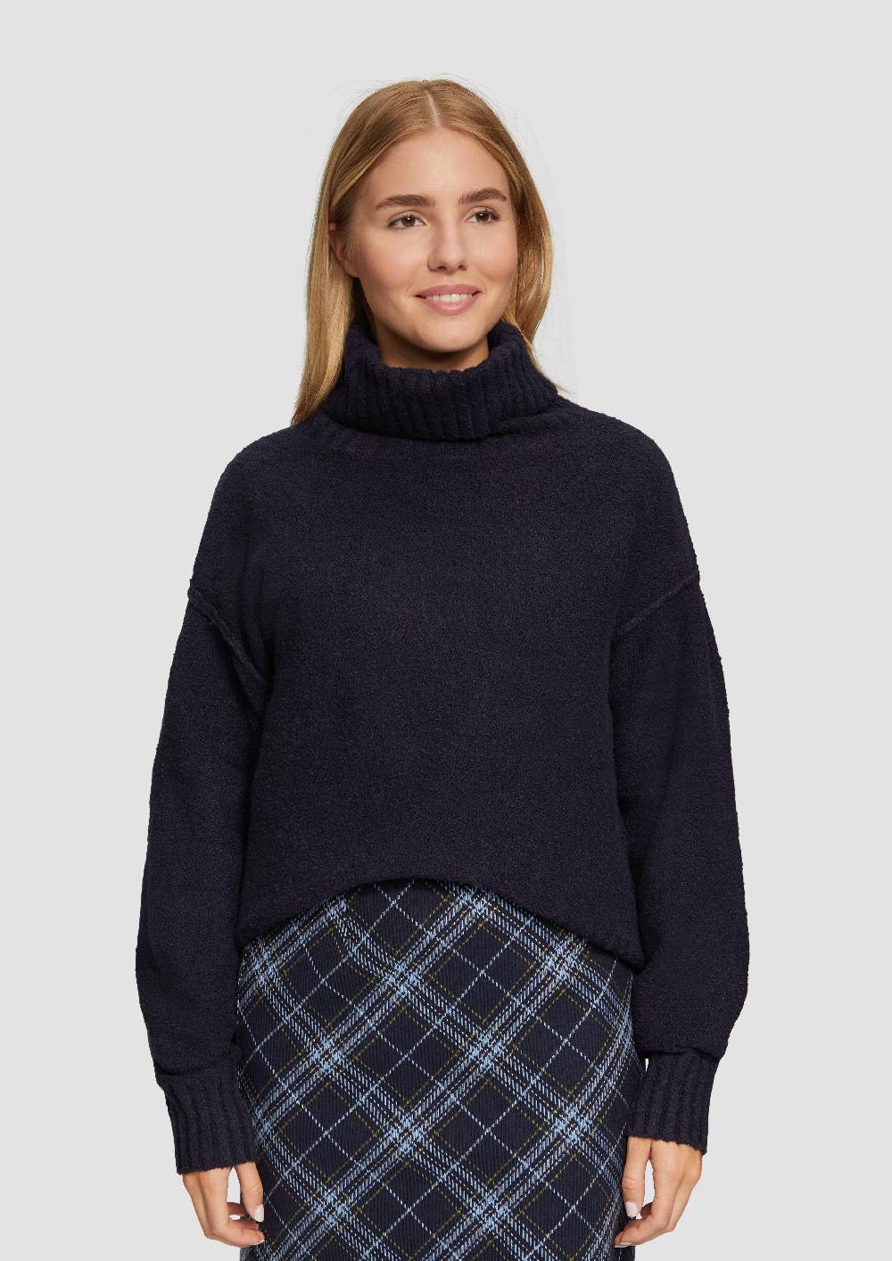 S.Oliver Weicher Rollkragenpullover aus Baumwoll-Bouclé Meist gekauft
