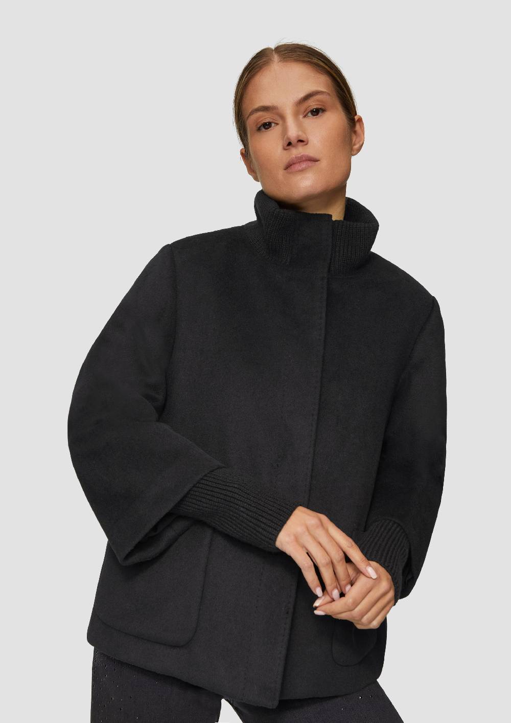 S.Oliver Jacke aus Wollmix mit Rippbündchen Limitierter Zeitrabatt