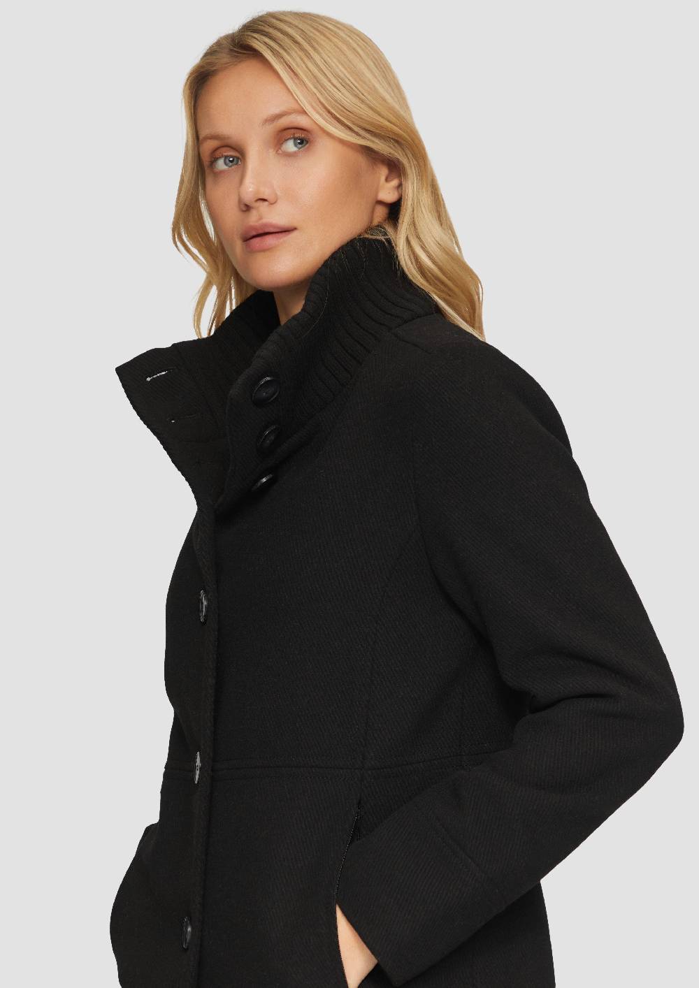 S.Oliver Twilljacke mit Strick-Stehkragen und Eingrifftaschen Versandkostenfrei