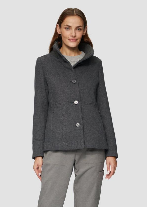 S.Oliver Twilljacke mit Strick-Stehkragen und Eingrifftaschen Großer Ausverkauf
