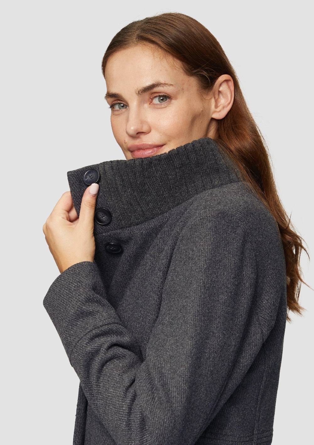 S.Oliver Twilljacke mit Strick-Stehkragen und Eingrifftaschen Großer Ausverkauf