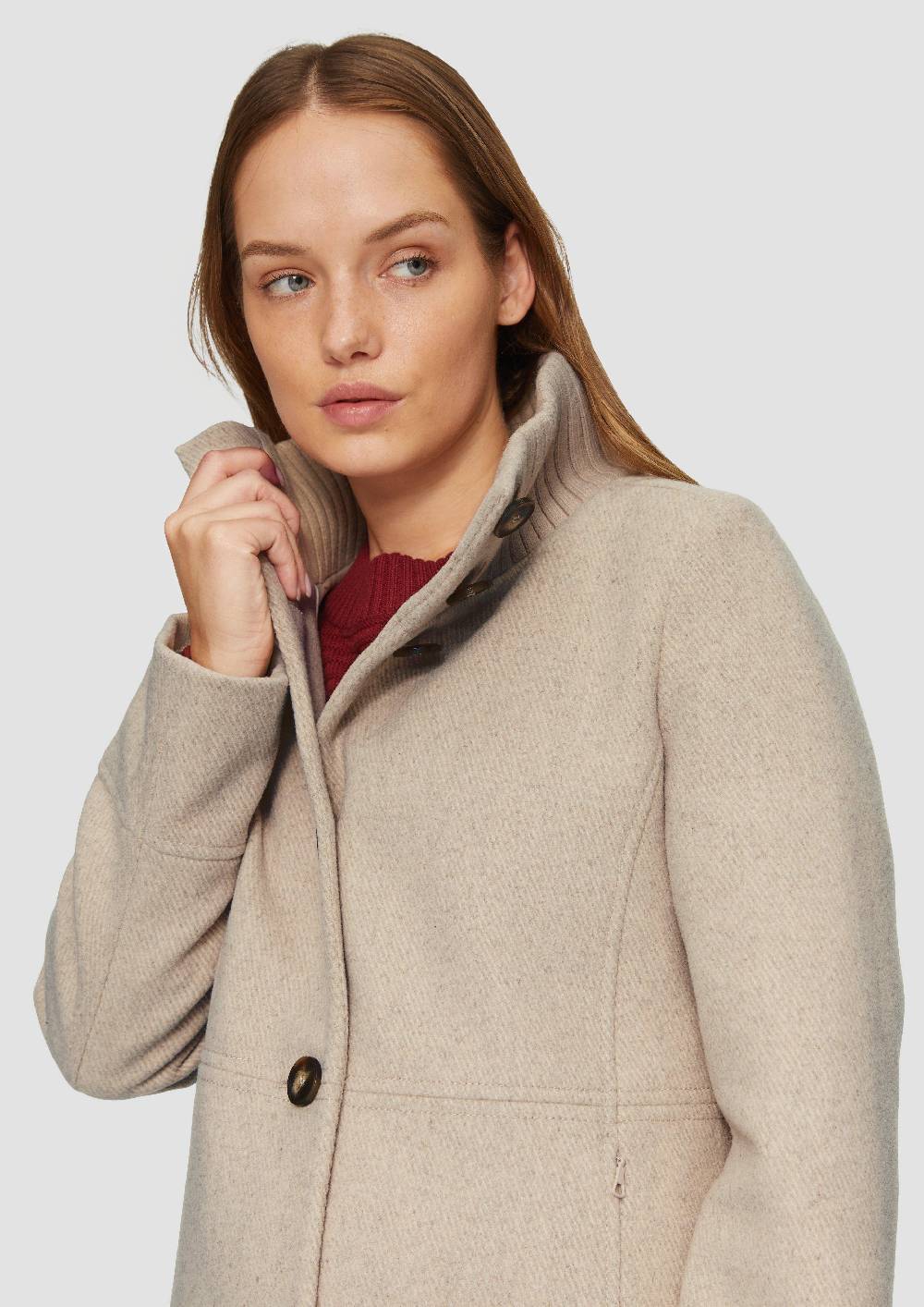 S.Oliver Twilljacke mit Strick-Stehkragen und Eingrifftaschen Flash Sale